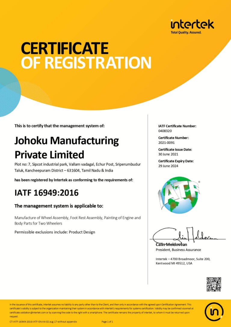 Johoku Manufacturing Pvt Ltd